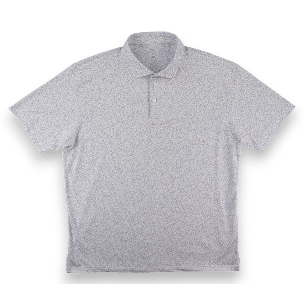 Rhoback Polo Shirt Mens XL Blue White Chicken Wing Football Performance Stretch